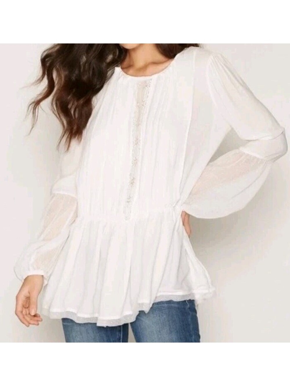 FREE PEOPLE Soul Serene Top in Ivory Size Medium